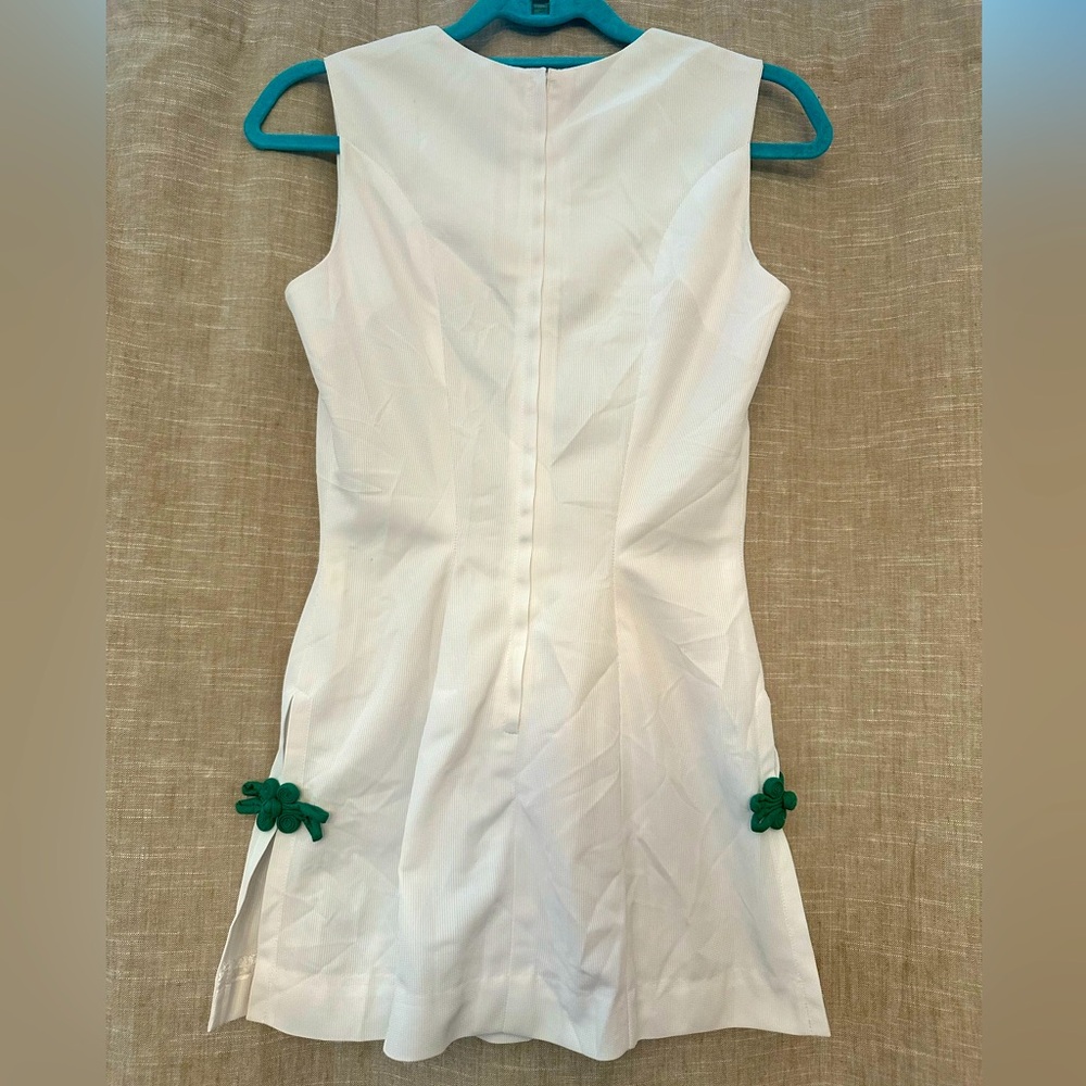 Vintage Sphairistike Women’s White and Green Sleeveless V Neck Tennis Tunic Top - Picture 2 of 7